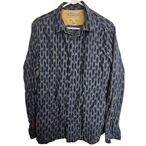 Banana Republic Heritage Collection Shirt Men L Grant Fit Blue Southwestern LS